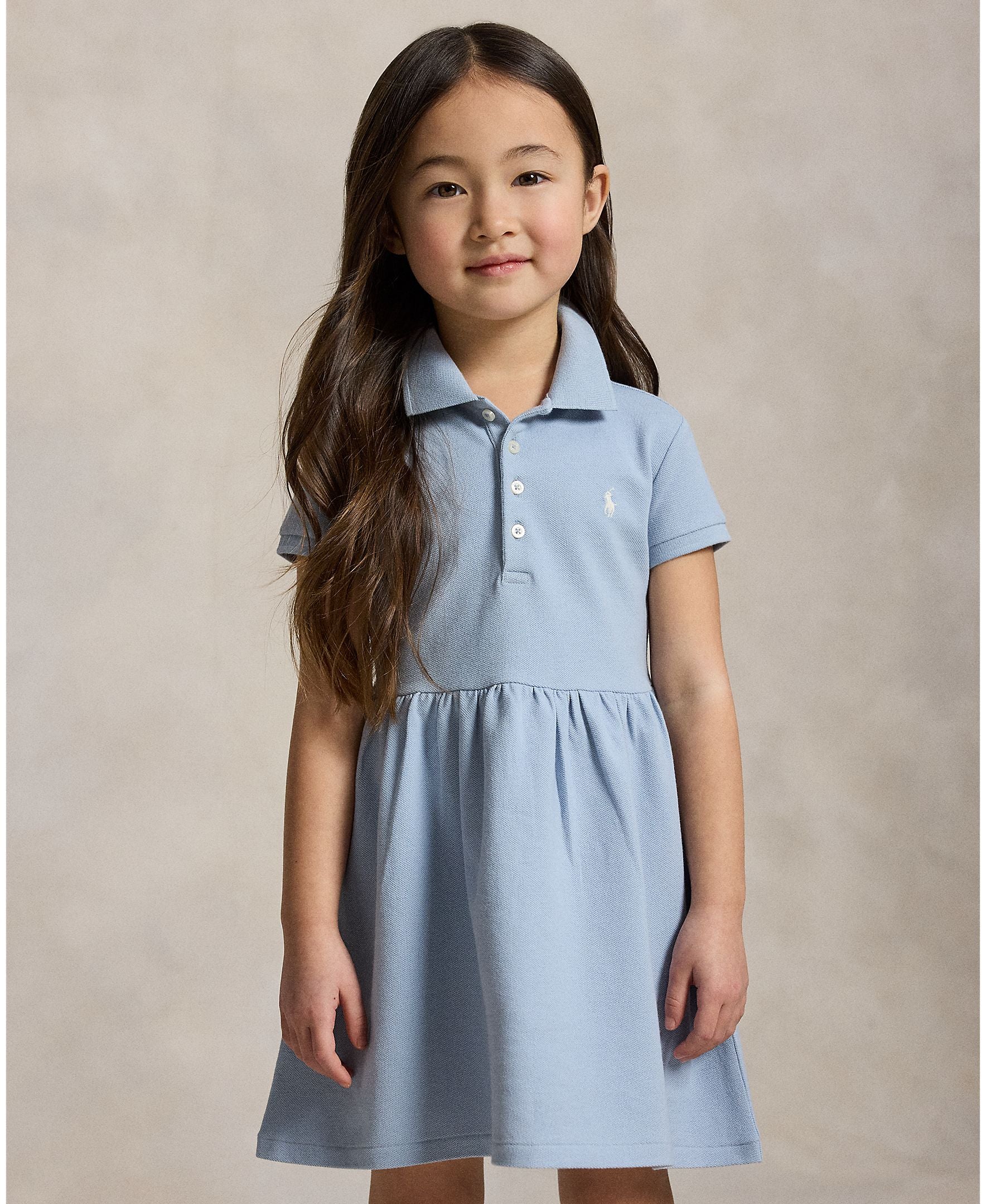 Ralph Lauren Mini Girls Stretch Mess Blue Dress_ 312934961500 – NorthGirls