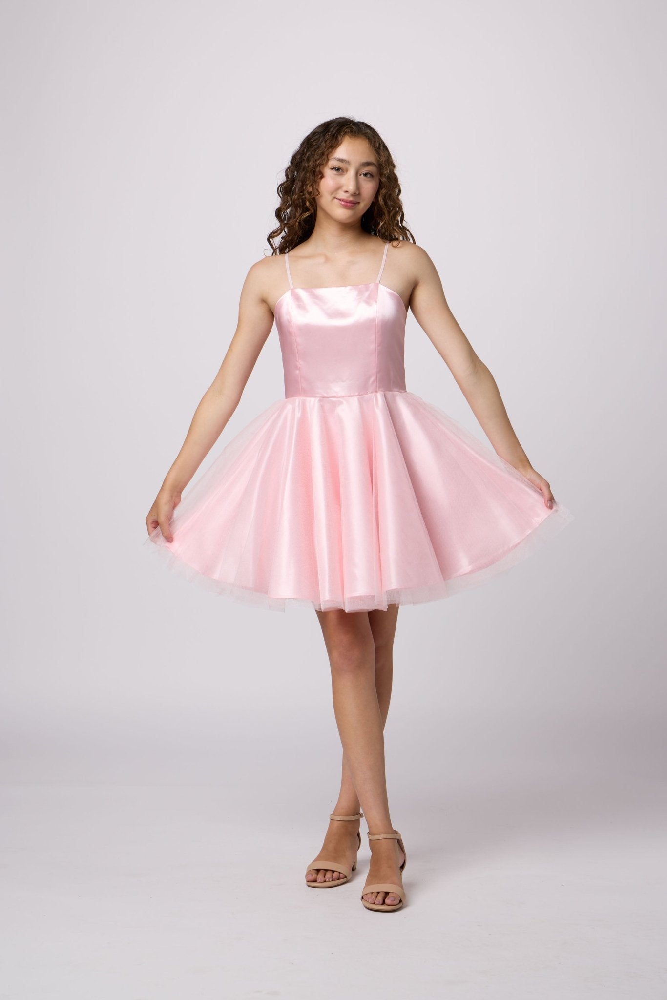 UDT ALICE Satin Tulle Party Dress w/Straps K5132 – NorthGirls