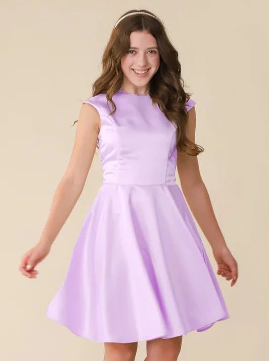 UDT ARIELLE Satin Fit & Flare Cap Sleeve Dress _T3886K – NorthGirls