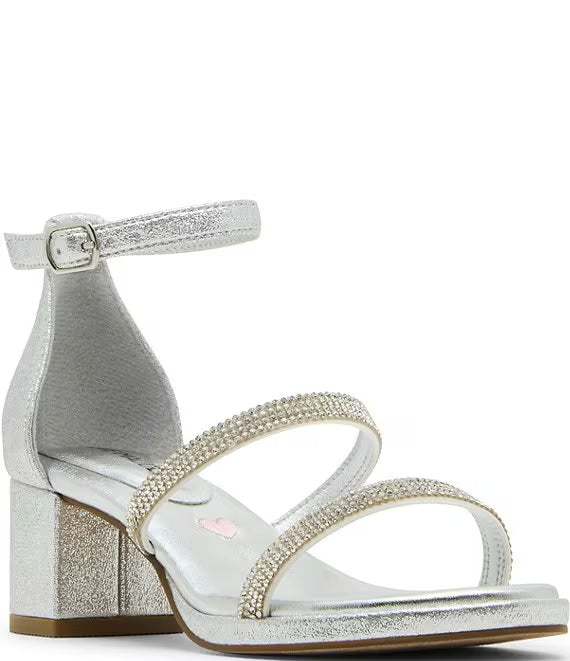 Steve Madden Kids Jsizzle Silver Ankle Strap Sandal