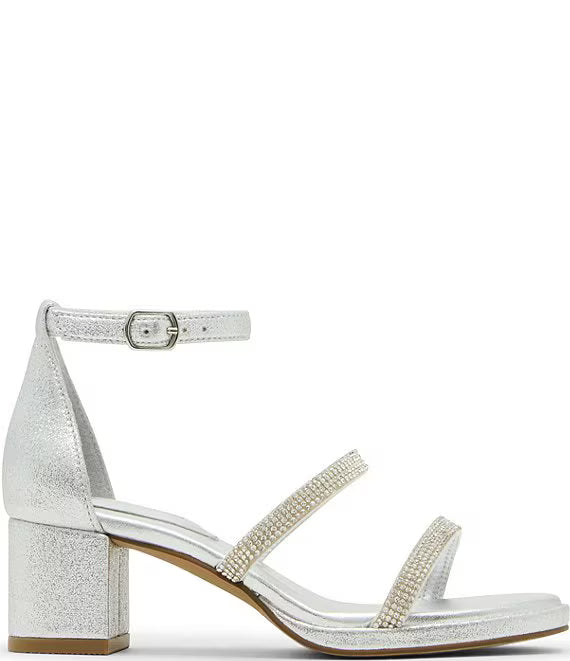 Steve Madden Kids Jsizzle Silver Ankle Strap Sandal