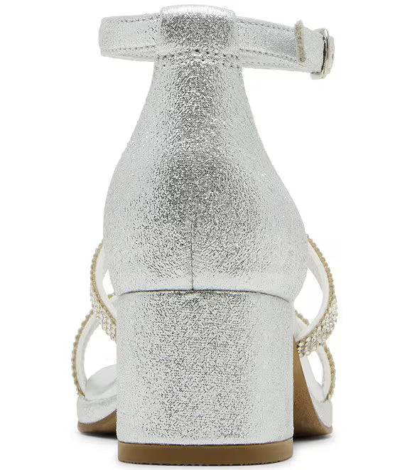 Steve Madden Kids Jsizzle Silver Ankle Strap Sandal