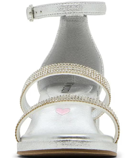 Steve Madden Kids Jsizzle Silver Ankle Strap Sandal