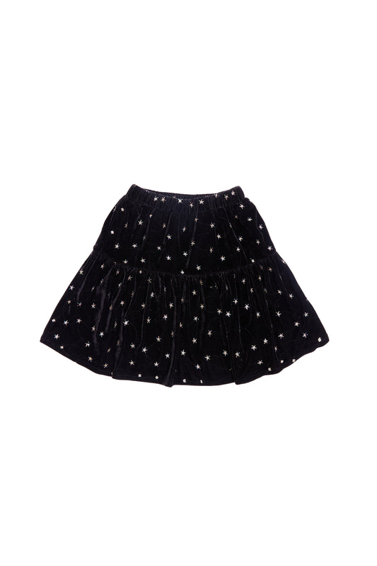 Girls Velvet Sequins Skirt