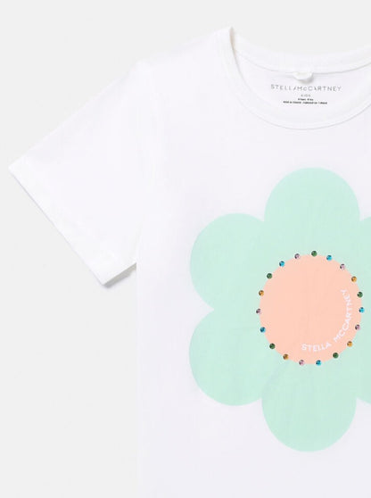 Stella McCartney Baby White T-shirt W/ Festive Flower Print _TU8141-Z0434-101