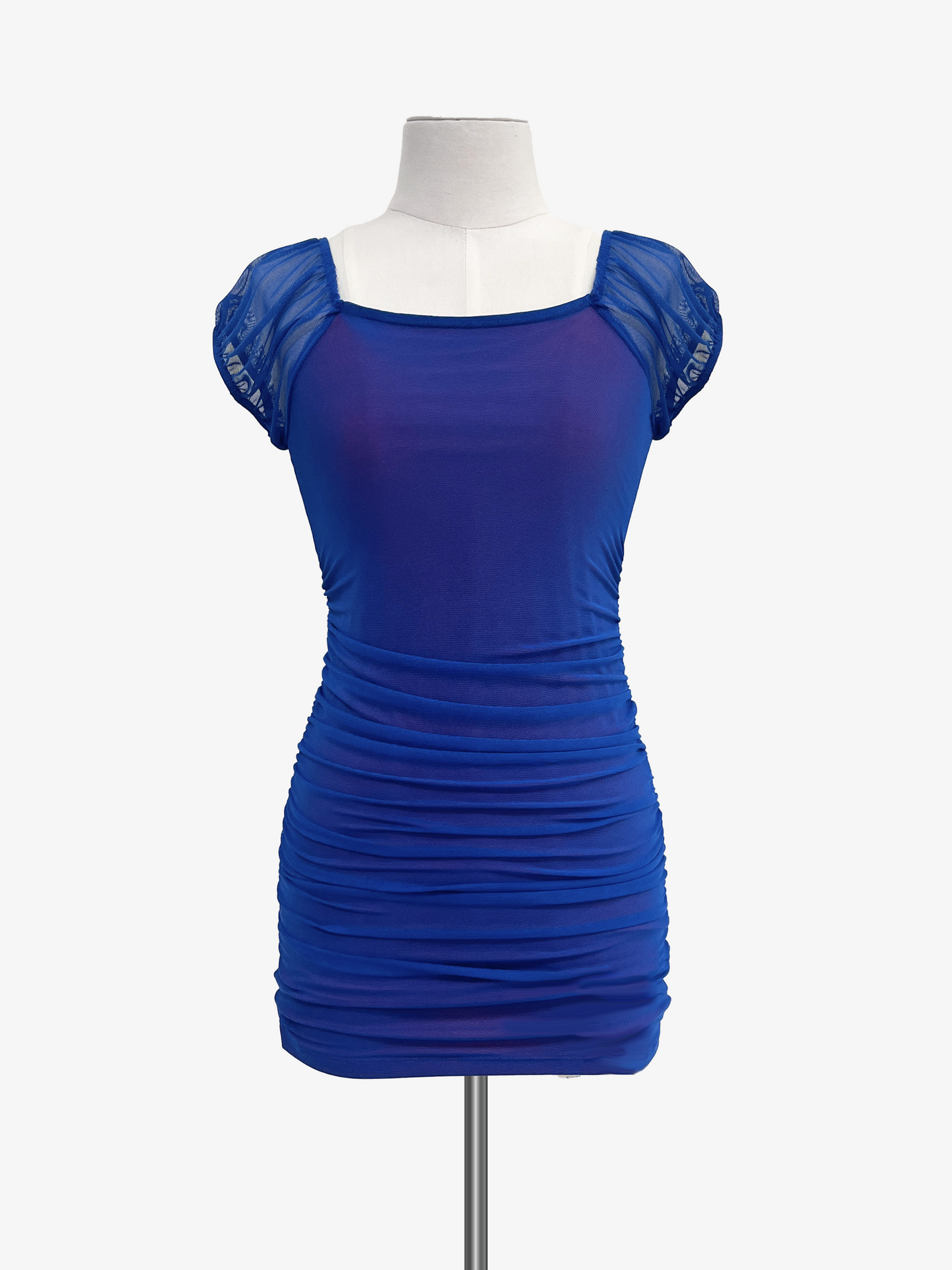 Cheryl Kids Blue & Pink Mesh Fitted Dress _6037-8413