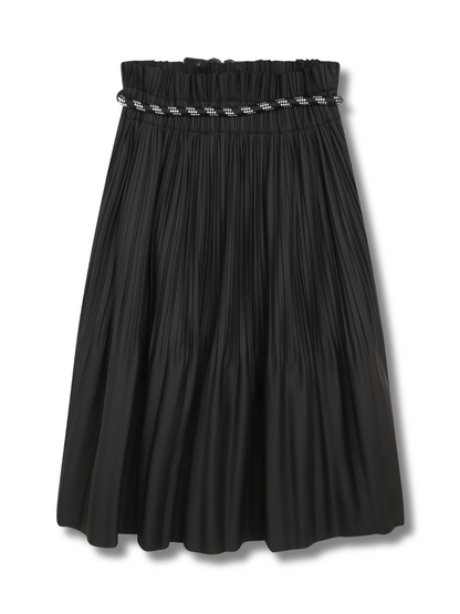 DKNY Junior Black Pleated Gumm Effect Midi Skirt _D33616-09B