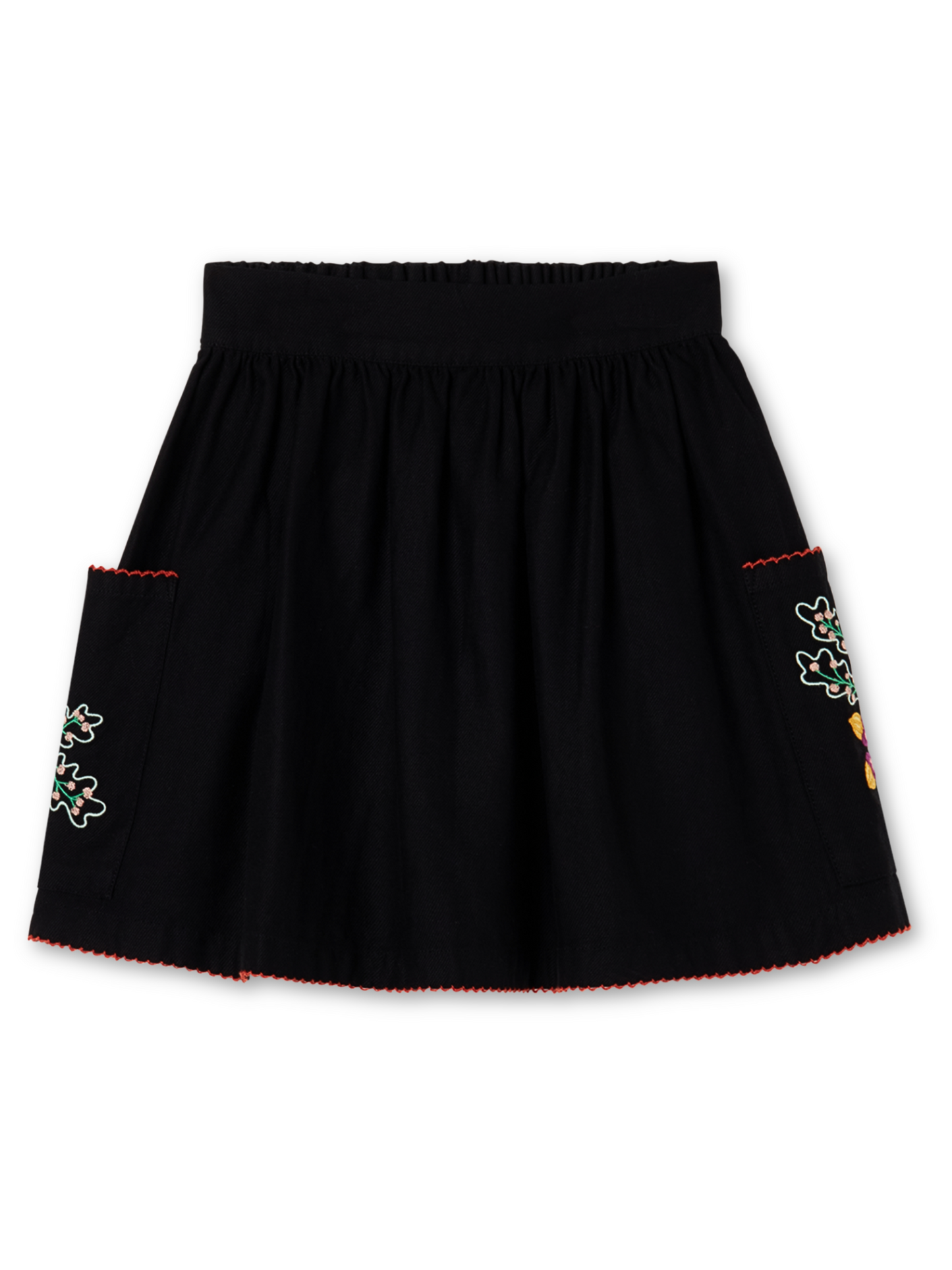 Stella McCartney Black Flower Embroidery Skirt _TT7A84Z1267-921