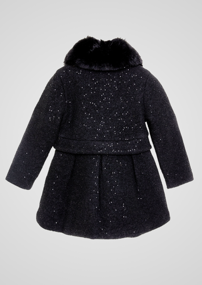 Girls Wool Coat With Fur Collar