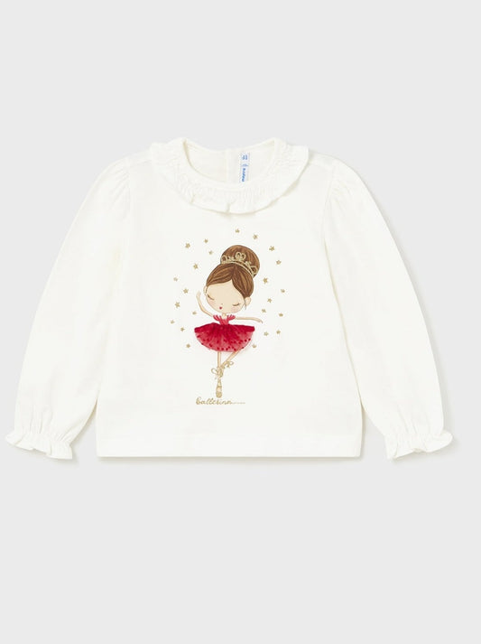 Mayoral Baby White & Red Ballerina Blouse _2006-70