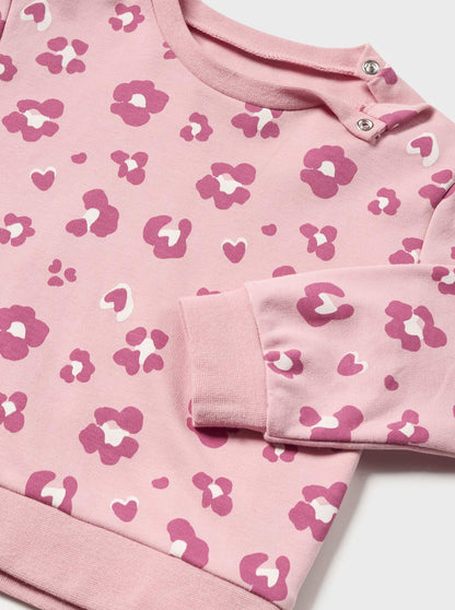 Mayoral Baby Pink Cheetah Print Sweatshirt & Sweatpants Set _2760-73