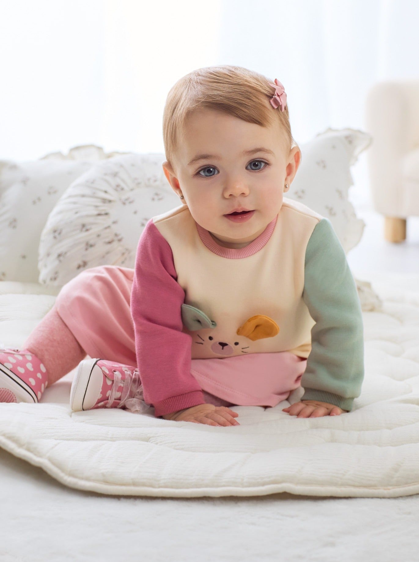 Mayoral Baby Multi Colour Blocked Bunny Dress _2846-51