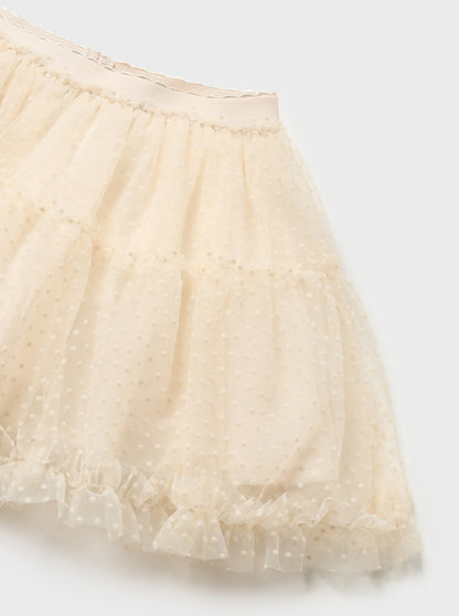 Mayoral Baby Off White Polka Dot Tulle Skirt _2967-21