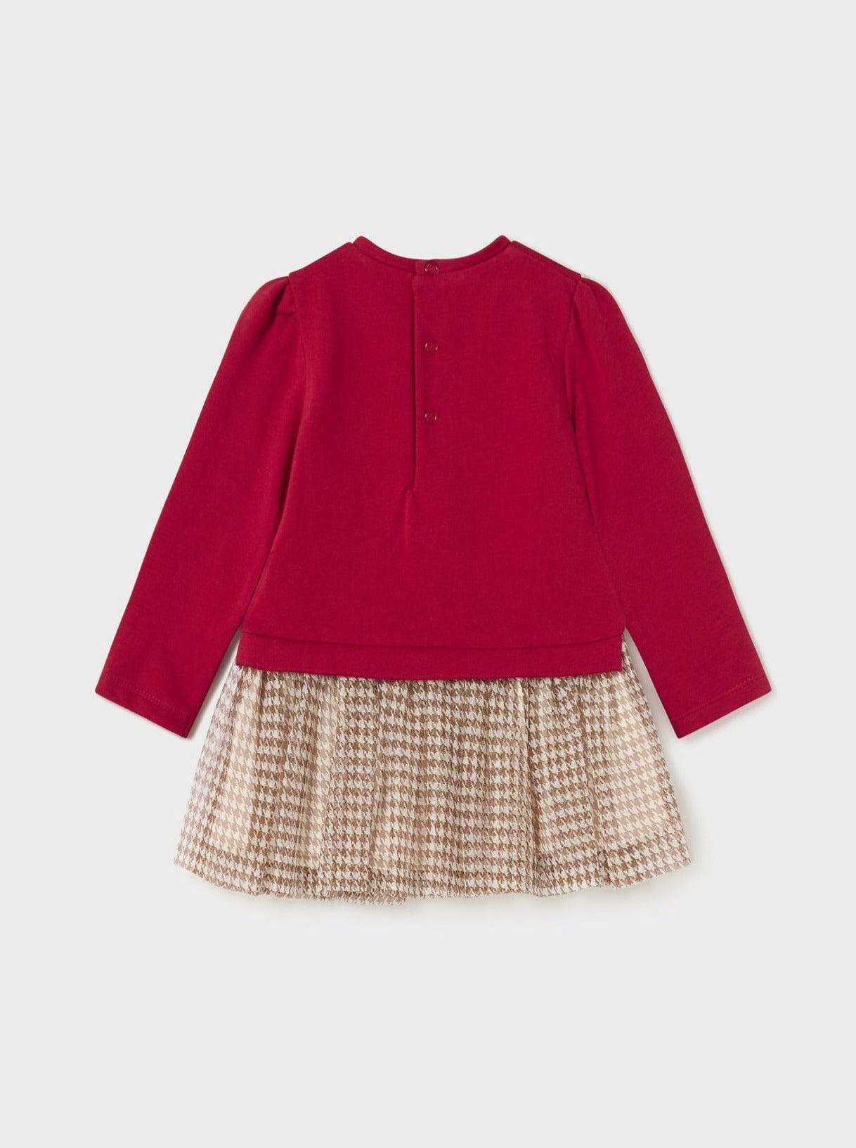 Mayoral Baby Red Teddy Embroidery Tulle Skirt Dress _2989-63