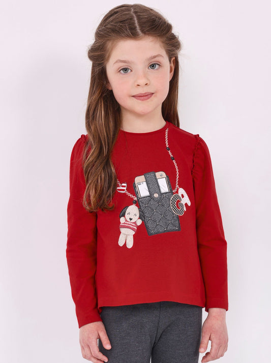 Mayoral Mini Red Purse Graphic Shirt _4013-15