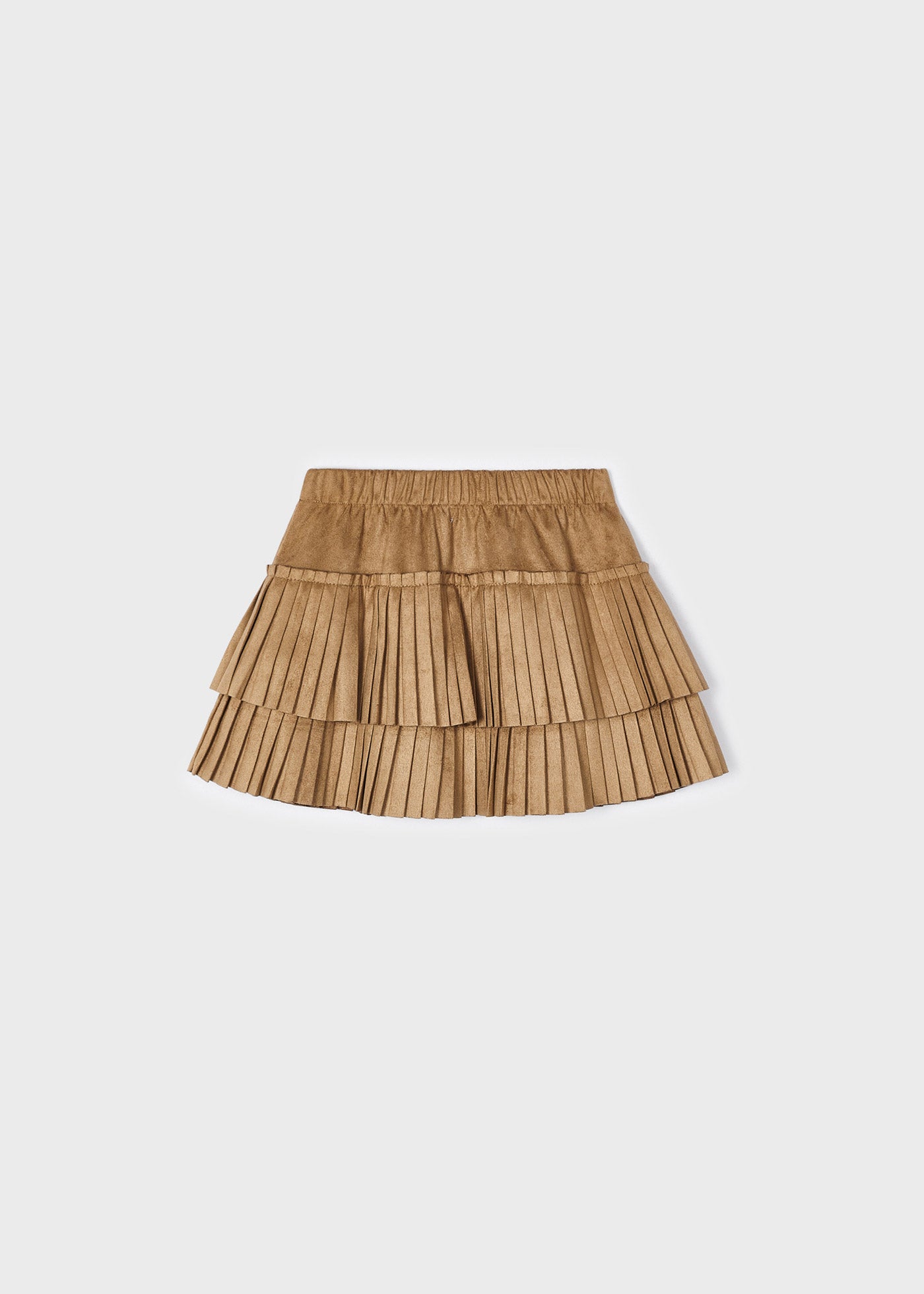 Mayoral Mini Mocha Faux Suede Pleated Skirt _4903-70