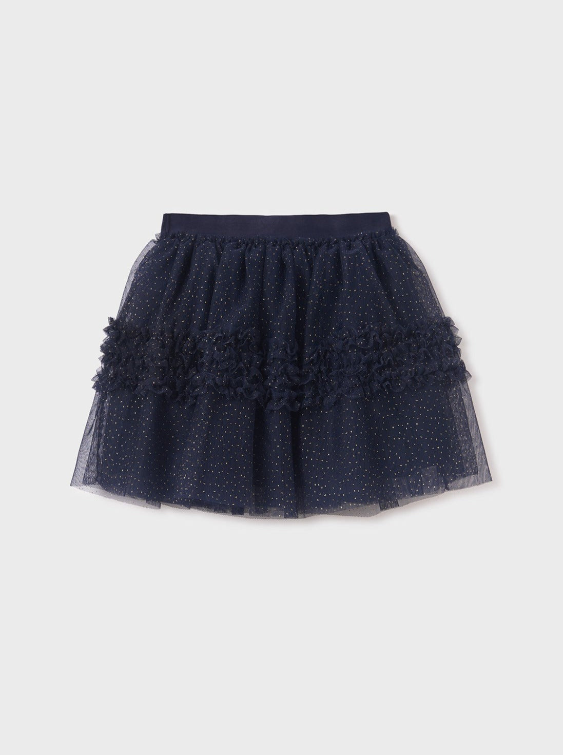 Abel & Lula Navy Tulle Glitter Skirt _5519-004