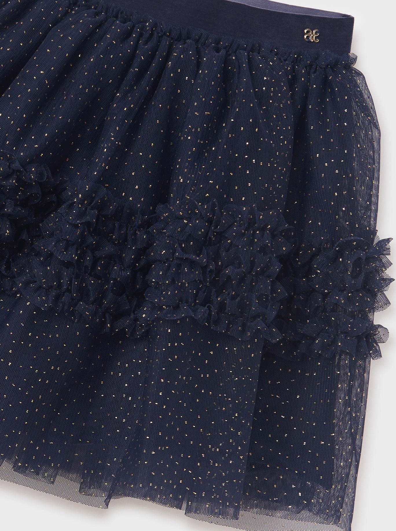 Abel & Lula Navy Tulle Glitter Skirt _5519-004