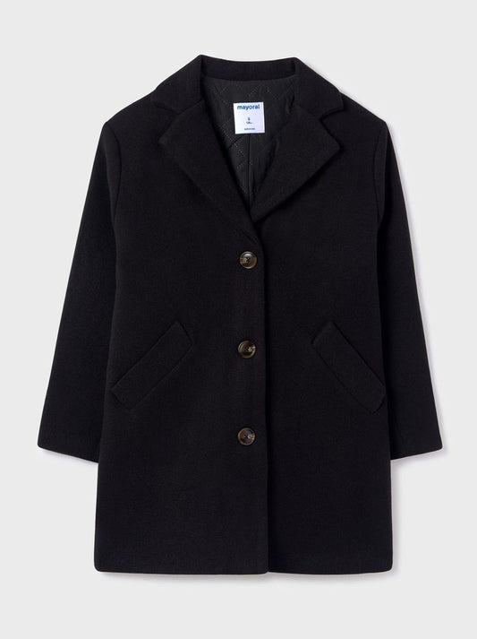 Mayoral Junior Black Mid Length Dress Coat _7407-13