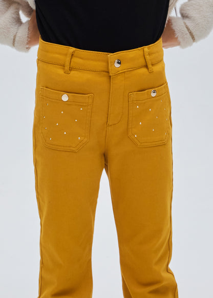 Mayoral Junior Yellow Patch Pocket Straight Pants _7504-15