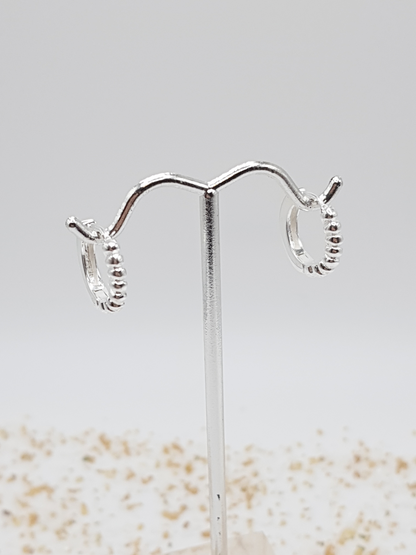 Bambu Silver Ball Hoop Earrings _E22323-1950