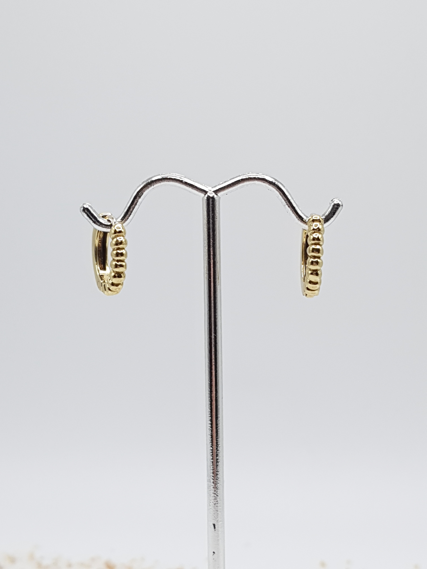 Bambu Gold Ball Hoop Earrings _E22323-2612