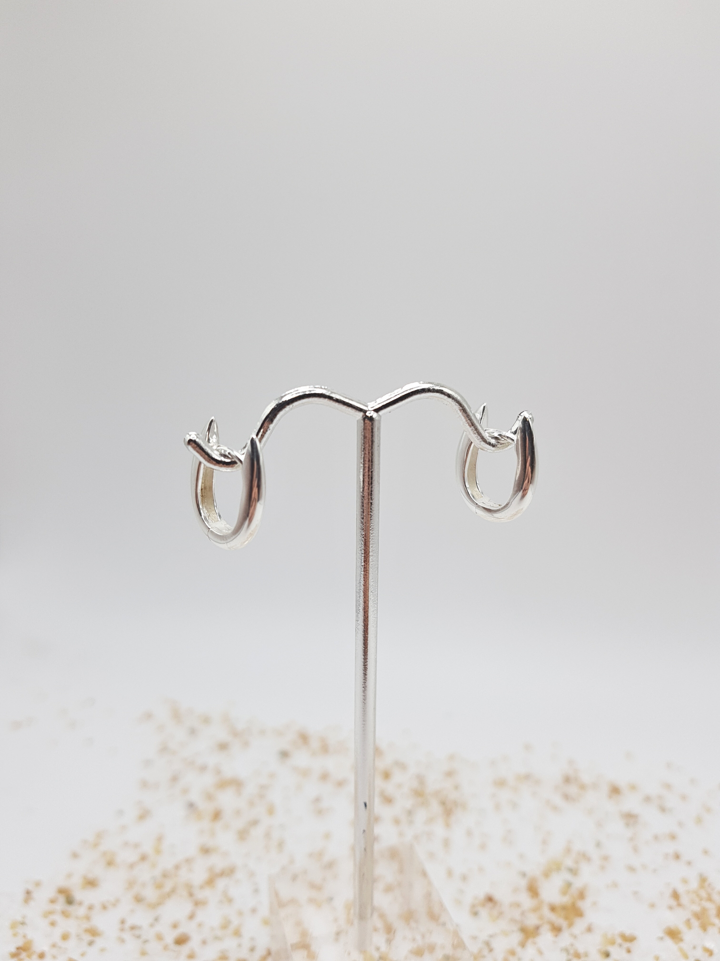Bambu Silver Peaked Hoop Earrings _E22223-1950