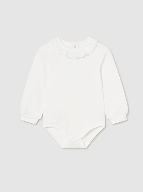 Baby Basic Bodysuit with Peter Pan Ruffle Collar