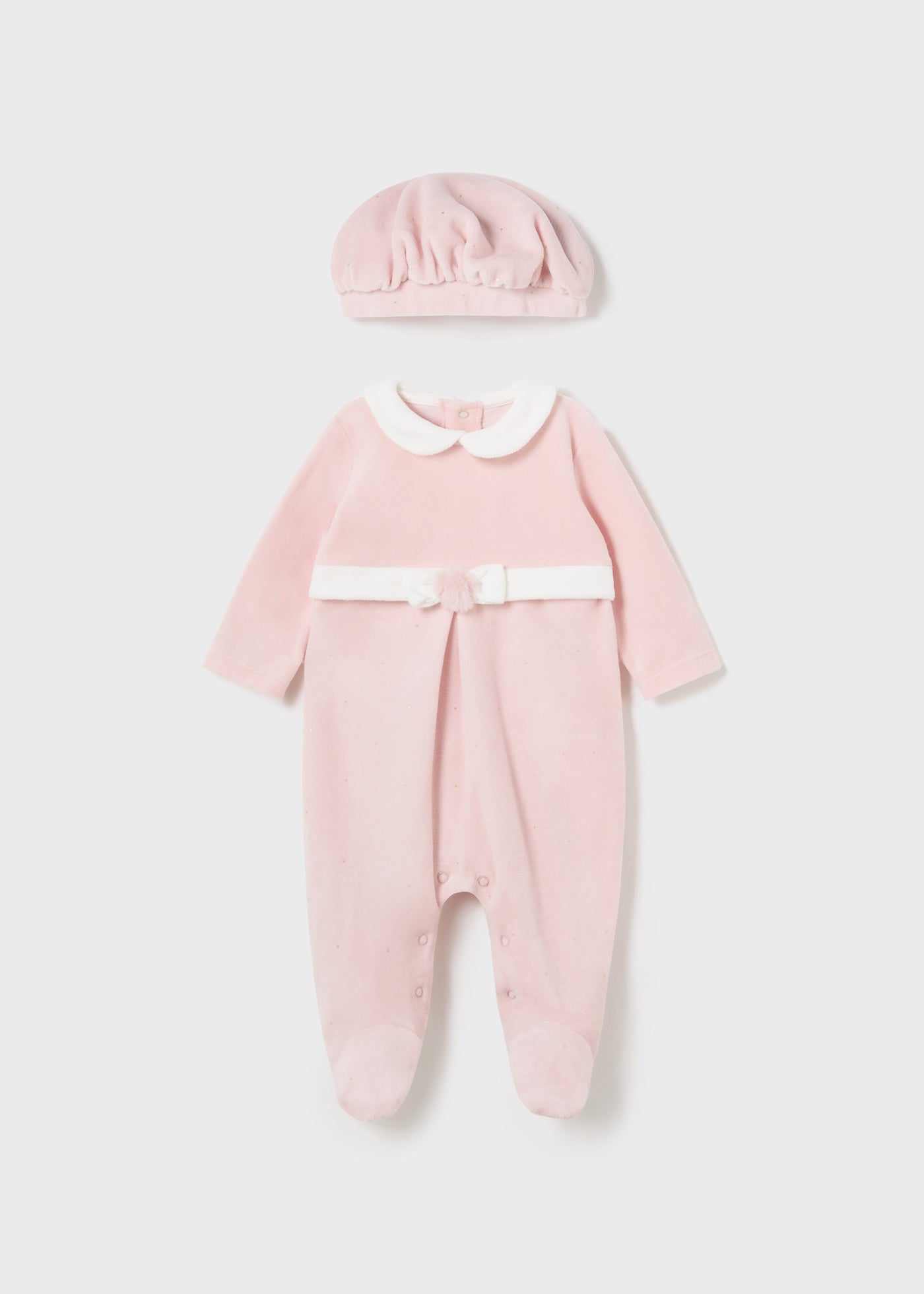 Baby Girl 2pc Onesie With Beret Set