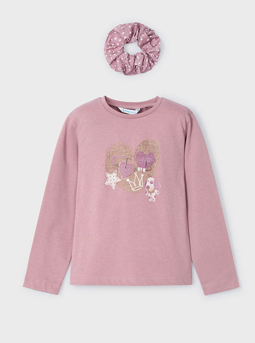 Girls Long Sleeve Shirt With Hairband