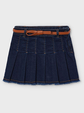 Girls Denim Skirt With Belt