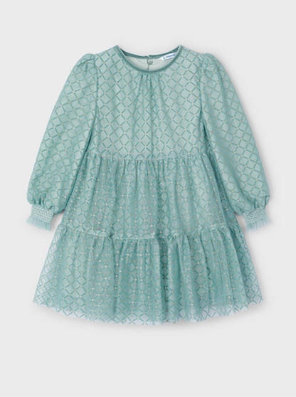 Girls Tulle Printed Dress