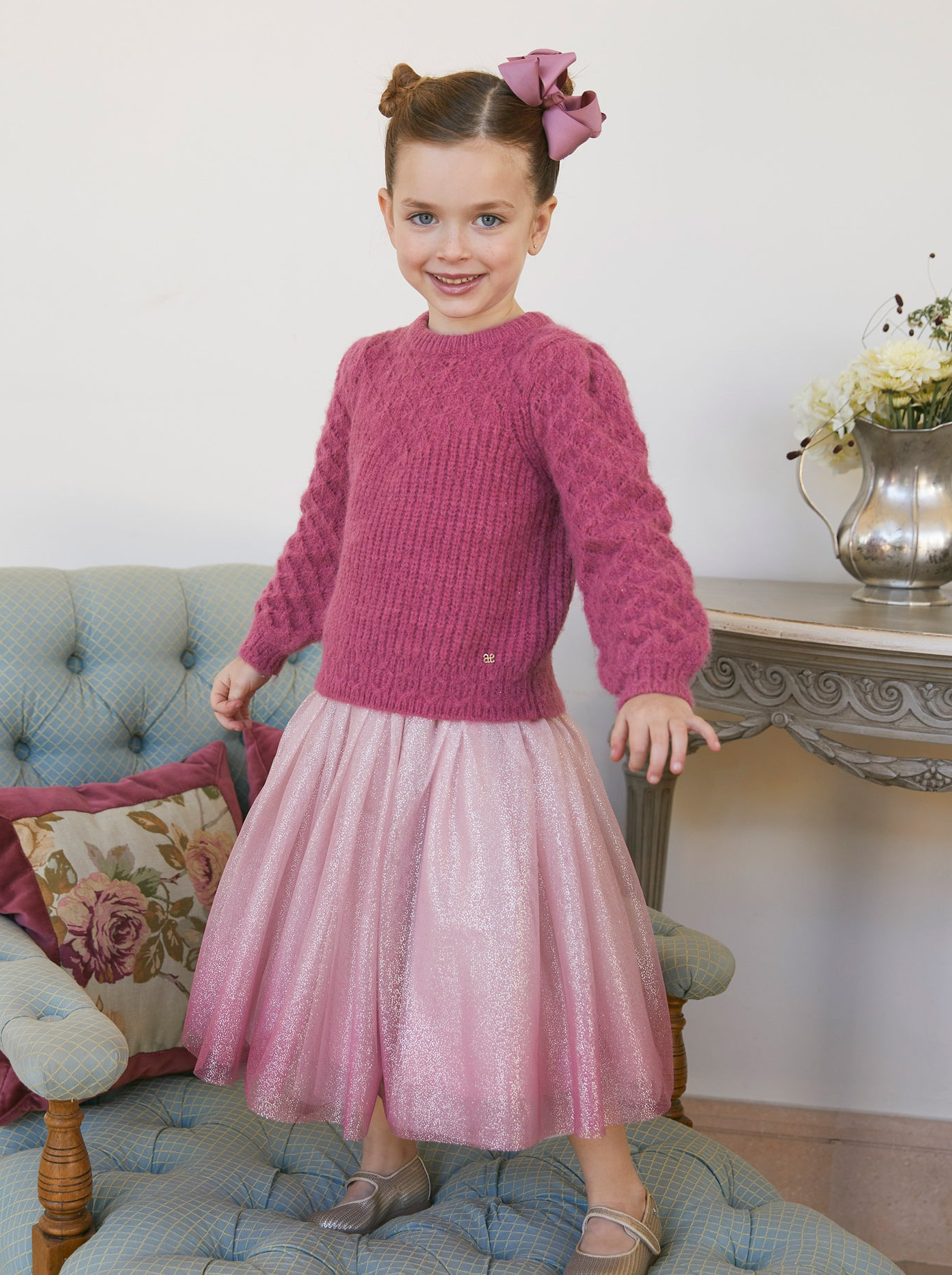 Girls Glitter Tulle Longer Skirt