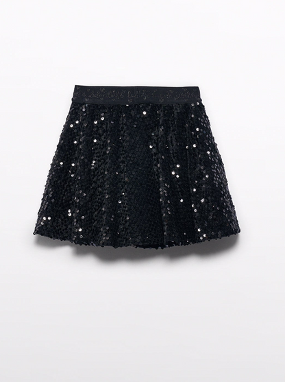 Girls Velvet Sequin Skirt