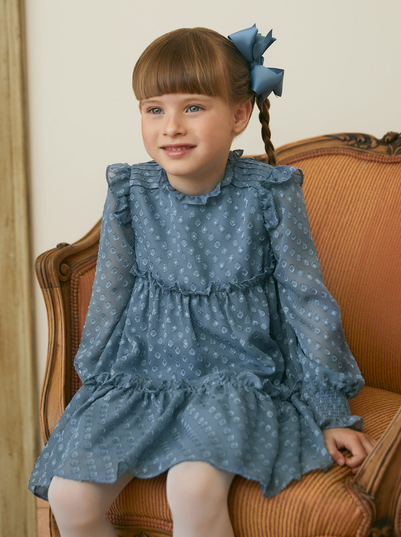 Girls Plumeti Jacquard Dress