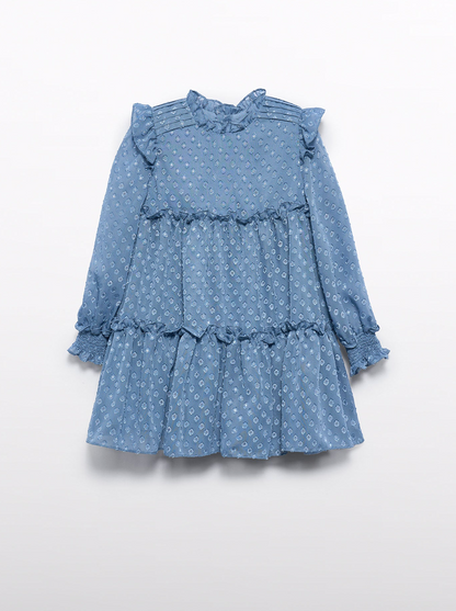 Girls Plumeti Jacquard Dress