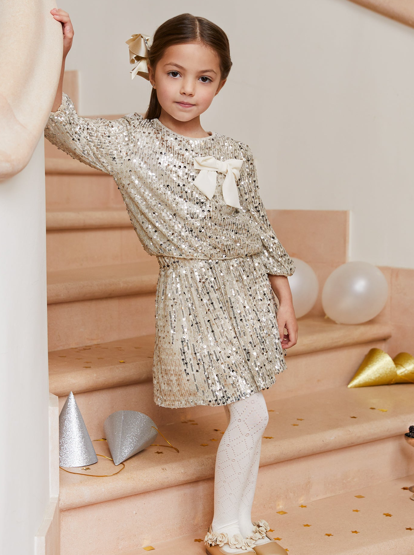 Girls 2 Piece Sequin Top and Skirt Set