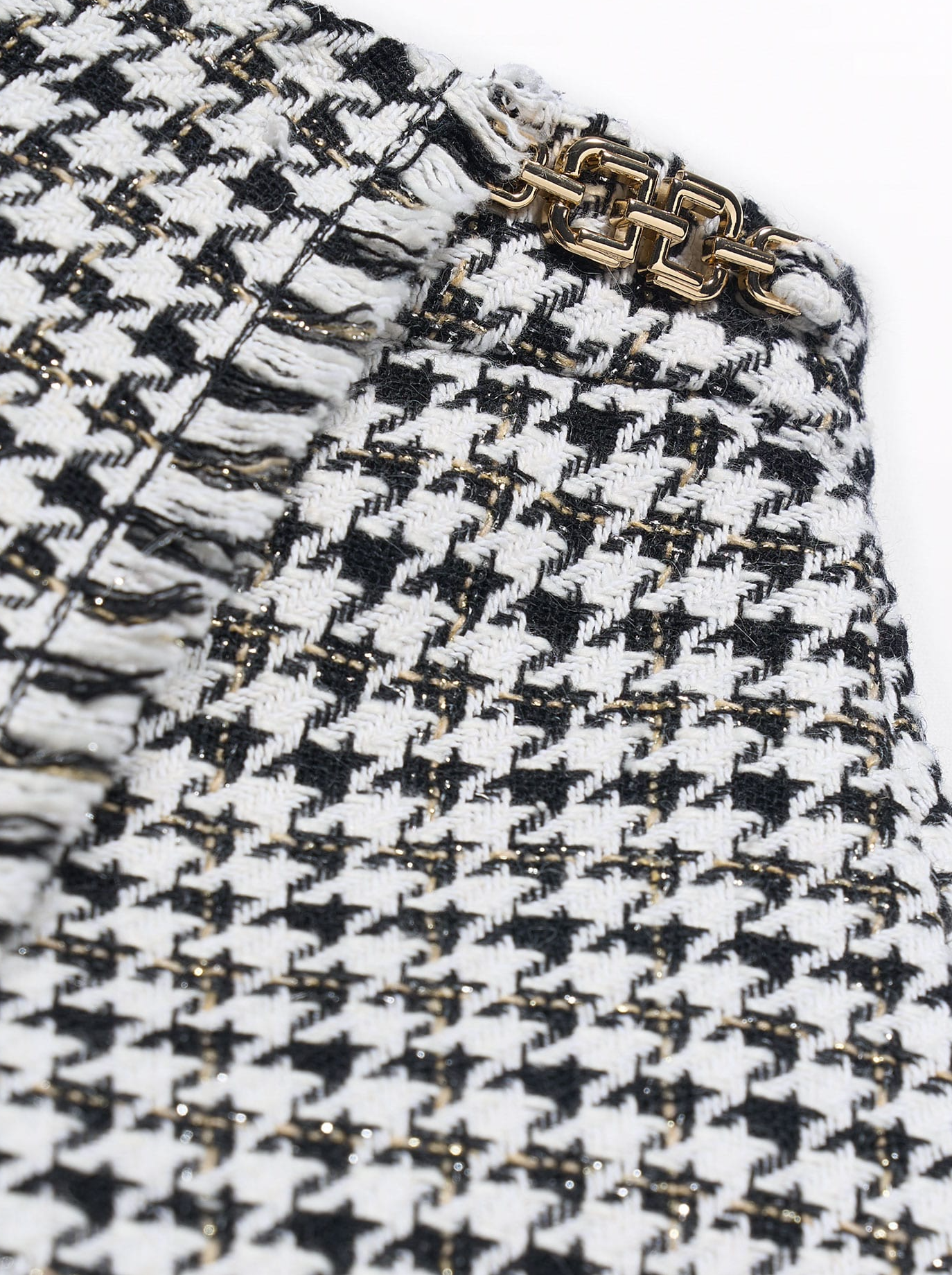 Girls Black & White Houndstooth Skort