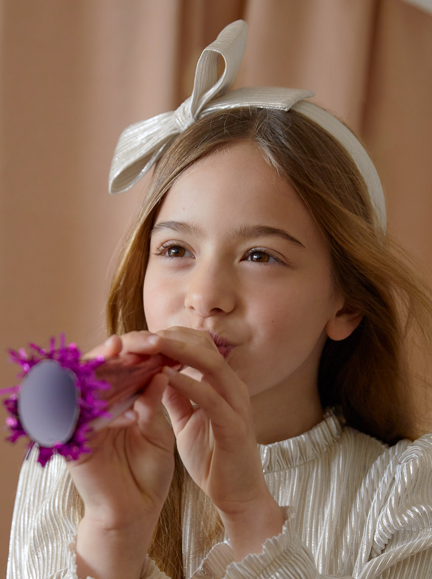 Girls Shimmery Bow Tie Headband