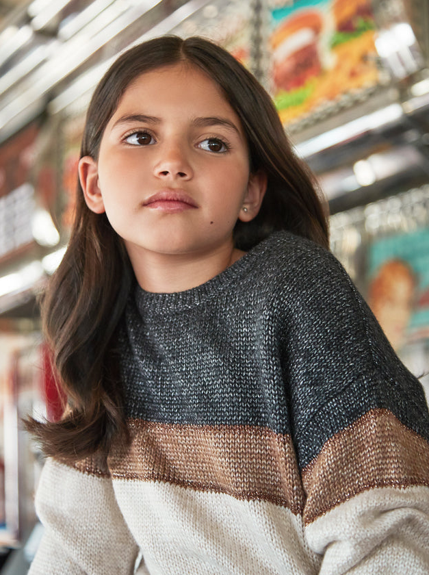 Teen Girl Colour Block Sweater