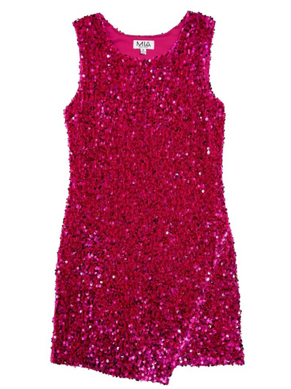 MIA Pink Asymmetrical Sequin Dress _808-1402