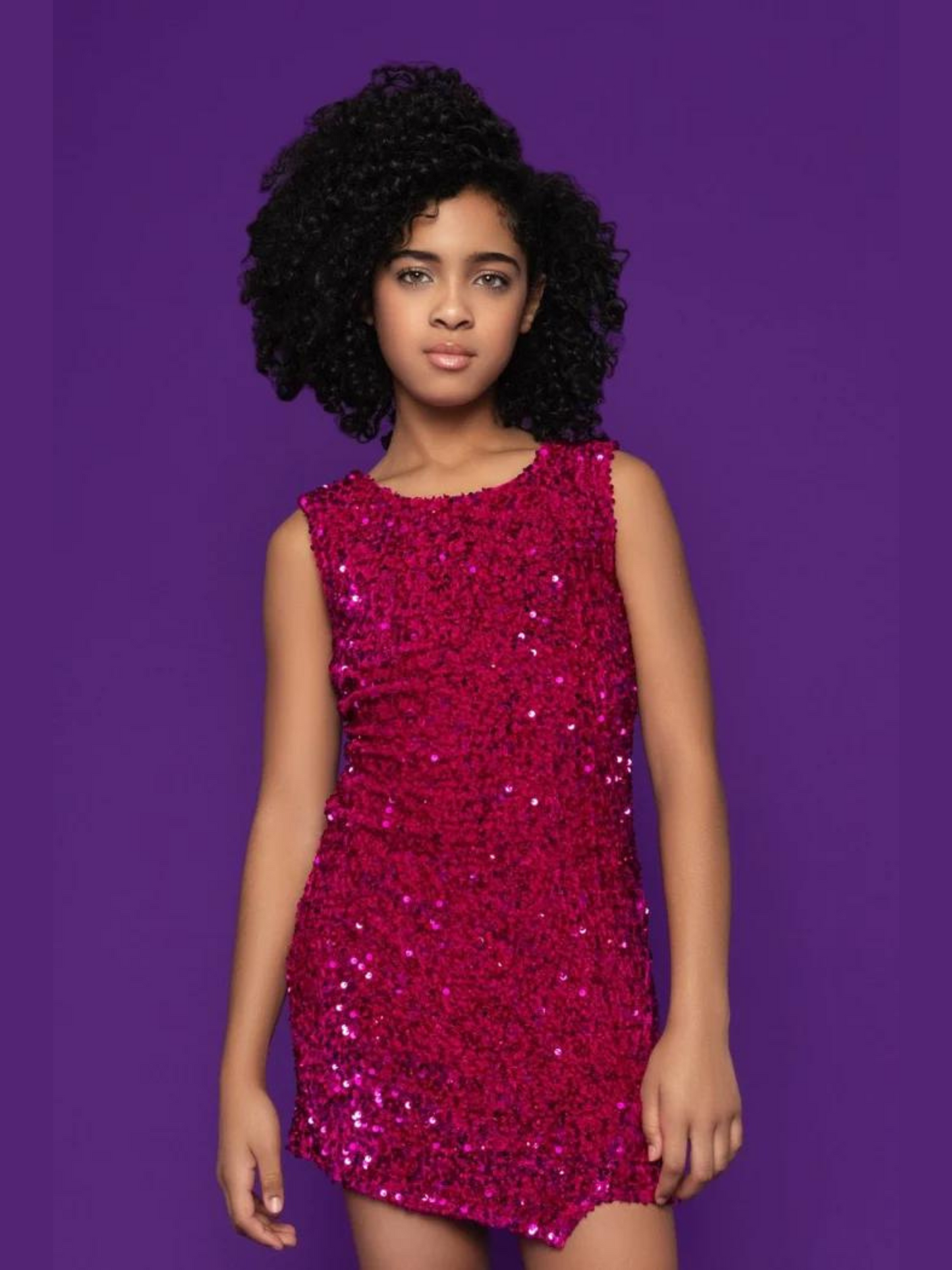 MIA Pink Asymmetrical Sequin Dress _808-1402