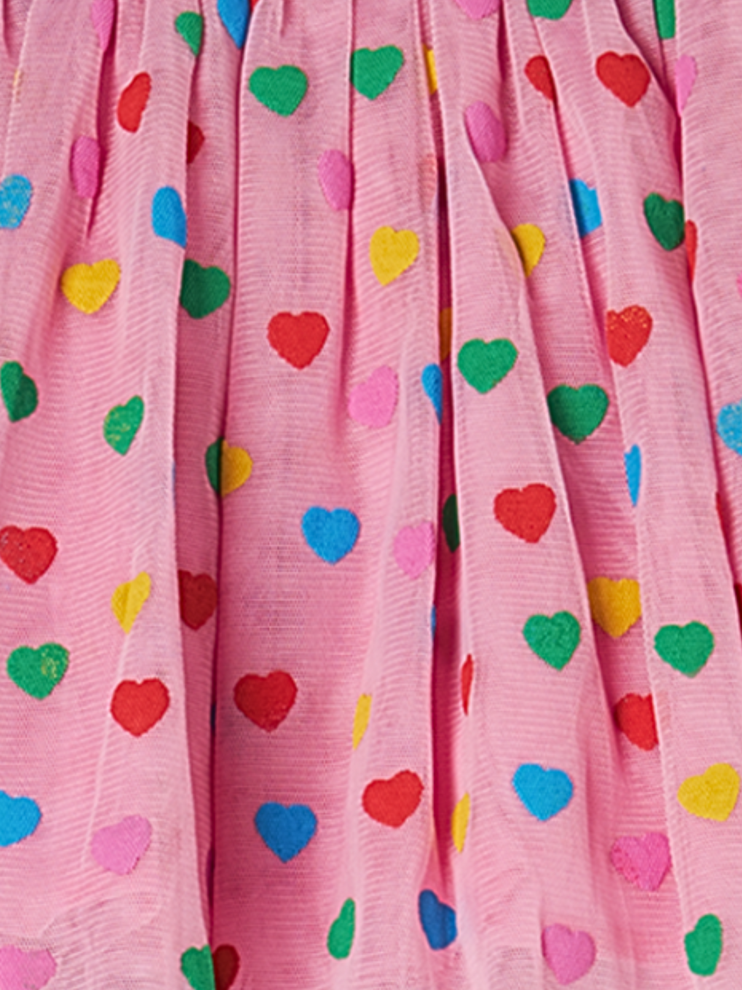 Stella McCartney Multi Colour Hearts Pink Tulle Skirt _TT7B41Z1308-547MC