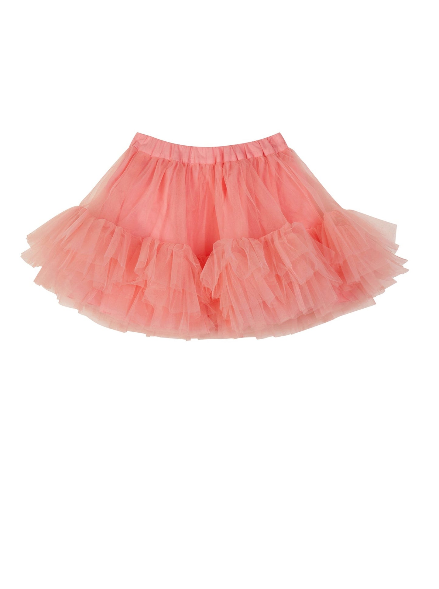 bright pink tulle skirt.  Skirt is to the knee with an elasticated waist. 
