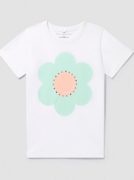 Stella McCartney Baby White T-shirt W/ Festive Flower Print _TU8141-Z0434-101