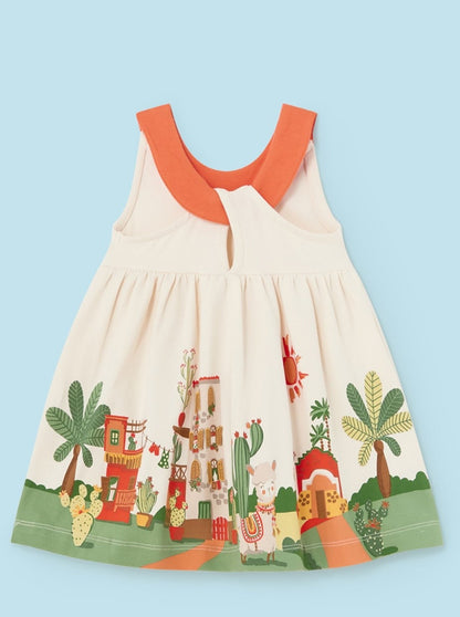 Mayoral Baby Cream Desert Graphic Knit Dress_ 1928-72