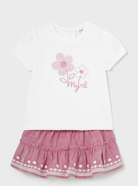 Mayoral Baby Embroidered linen skirt set_ 1933-85