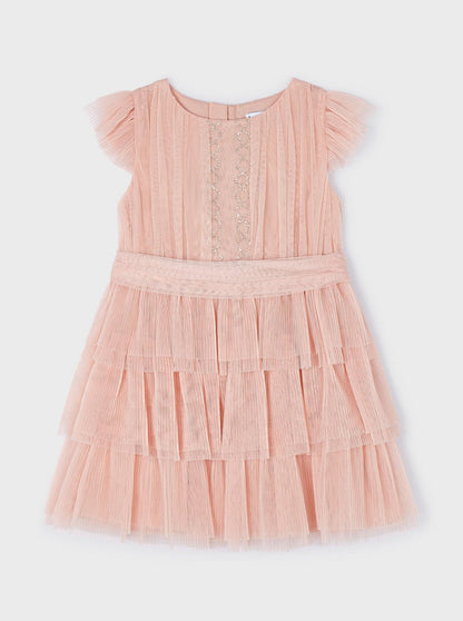 Mayoral Mini Pleated Tulle Dress