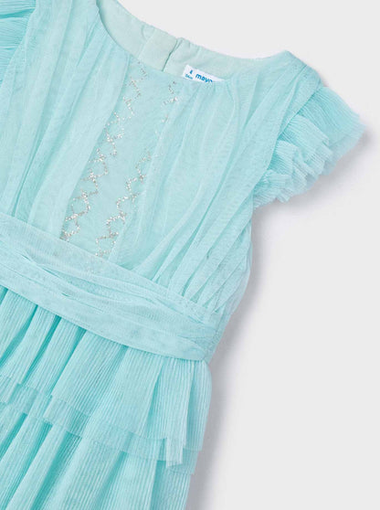 Mayoral Mini Pleated Tulle Dress