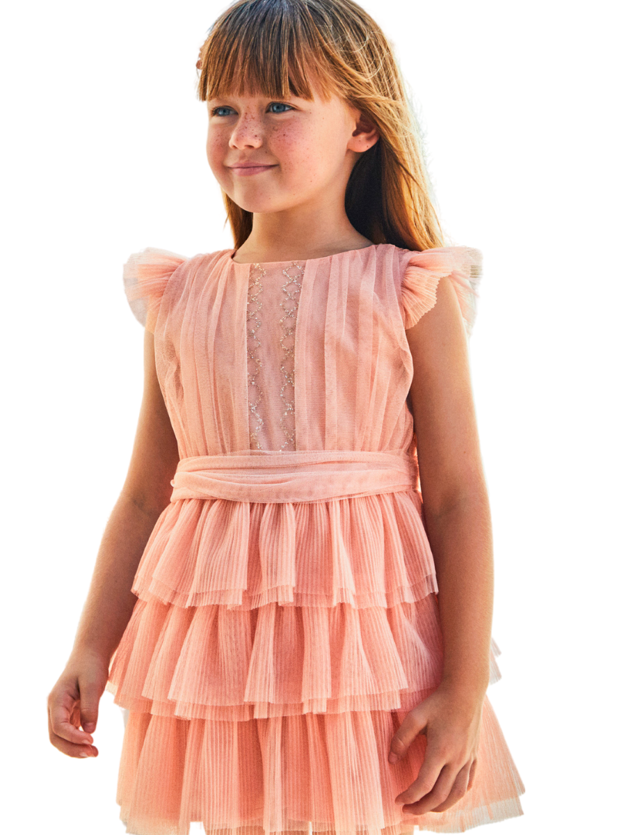 Mayoral Mini Pleated Tulle Dress